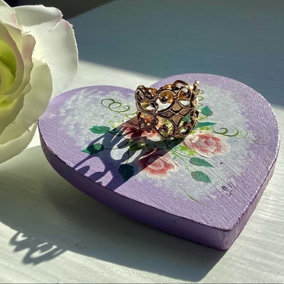 Vintage Park Lane 1960’s Gold Regency Filagree Ring With Original Box Size 6 - Picture 2 of 10